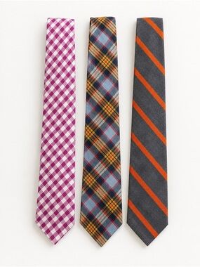 J. Crew Men's Tie Bundle in Pink, Blue, Orange and Gray